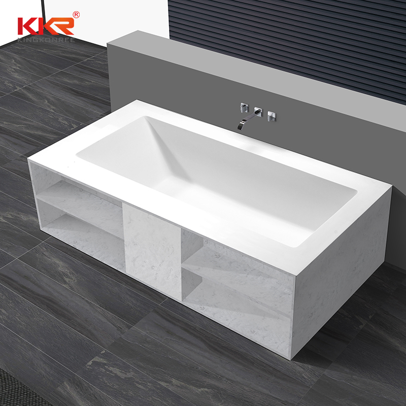 Угловая ванна из акрила под мрамор