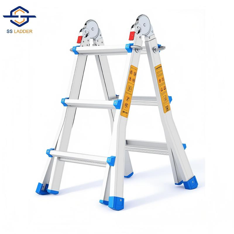 En 131 Certified Multipurpose Telescopic Ladder Aluminum Alloy Multi Functional Small Giant Ladder with 150kg Capacity for Warehouse Use