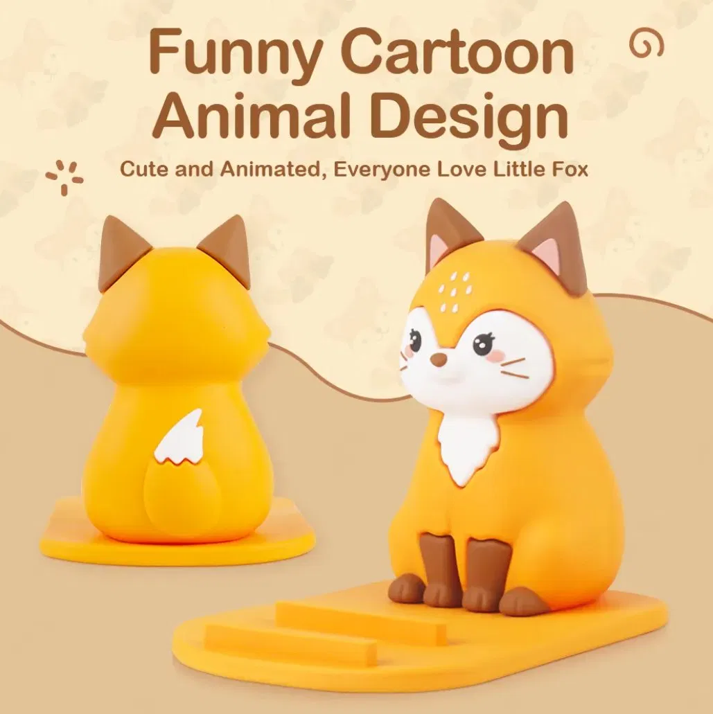 Desk Cartoon Fox Phone Stand Adjustable Cell Phone Animal Phone Holder