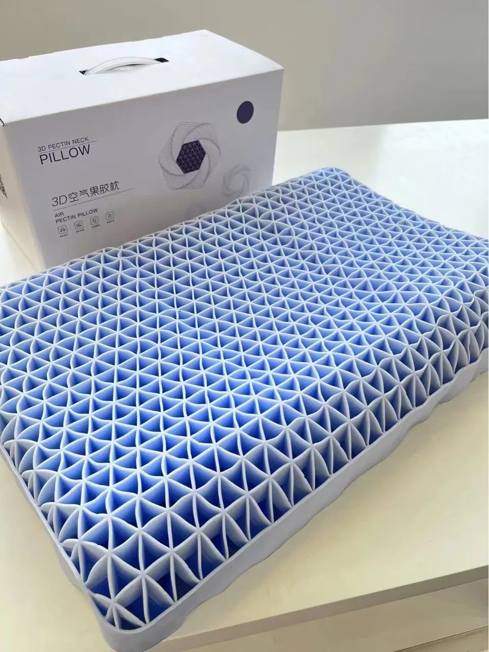 3D Gel Grid Honeycomb Pain Relief TPE Pillow with Pillowcase
