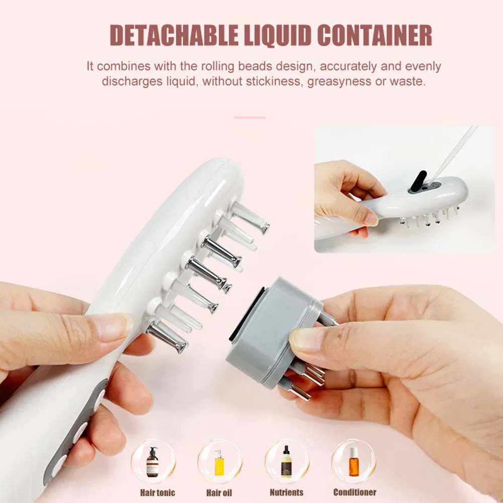 Rechargeable Anti-Hair Loss Device – 3 LED Colors EMS Vibration Electric Comb for Follicle Stimulation & Volume Boost