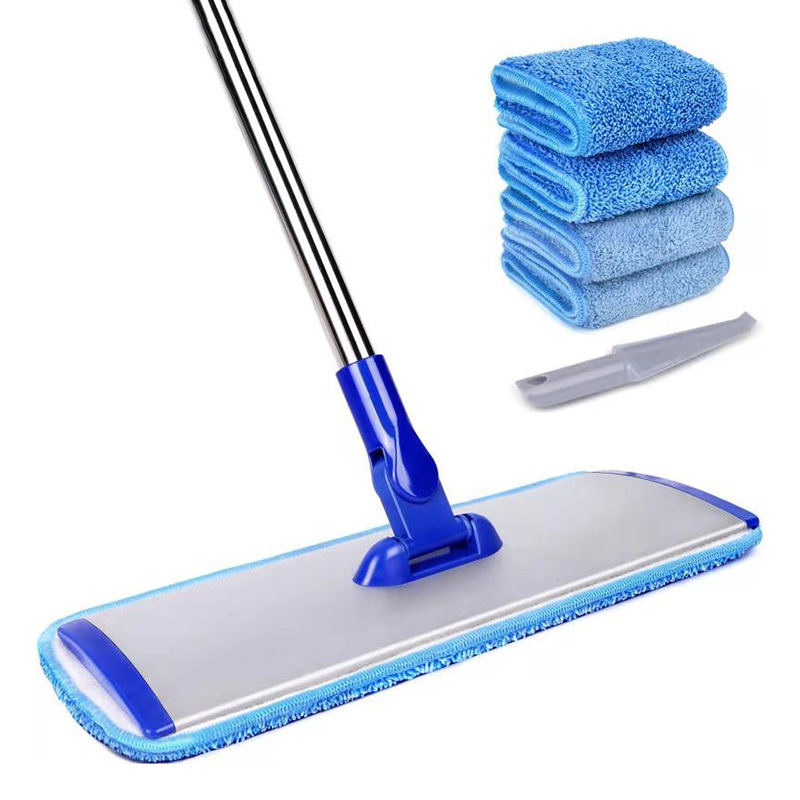 Hand-Free Rotating Dual-Purpose Flat Mop Dry Wet Cleaning for Lazy Aluminum Alloy