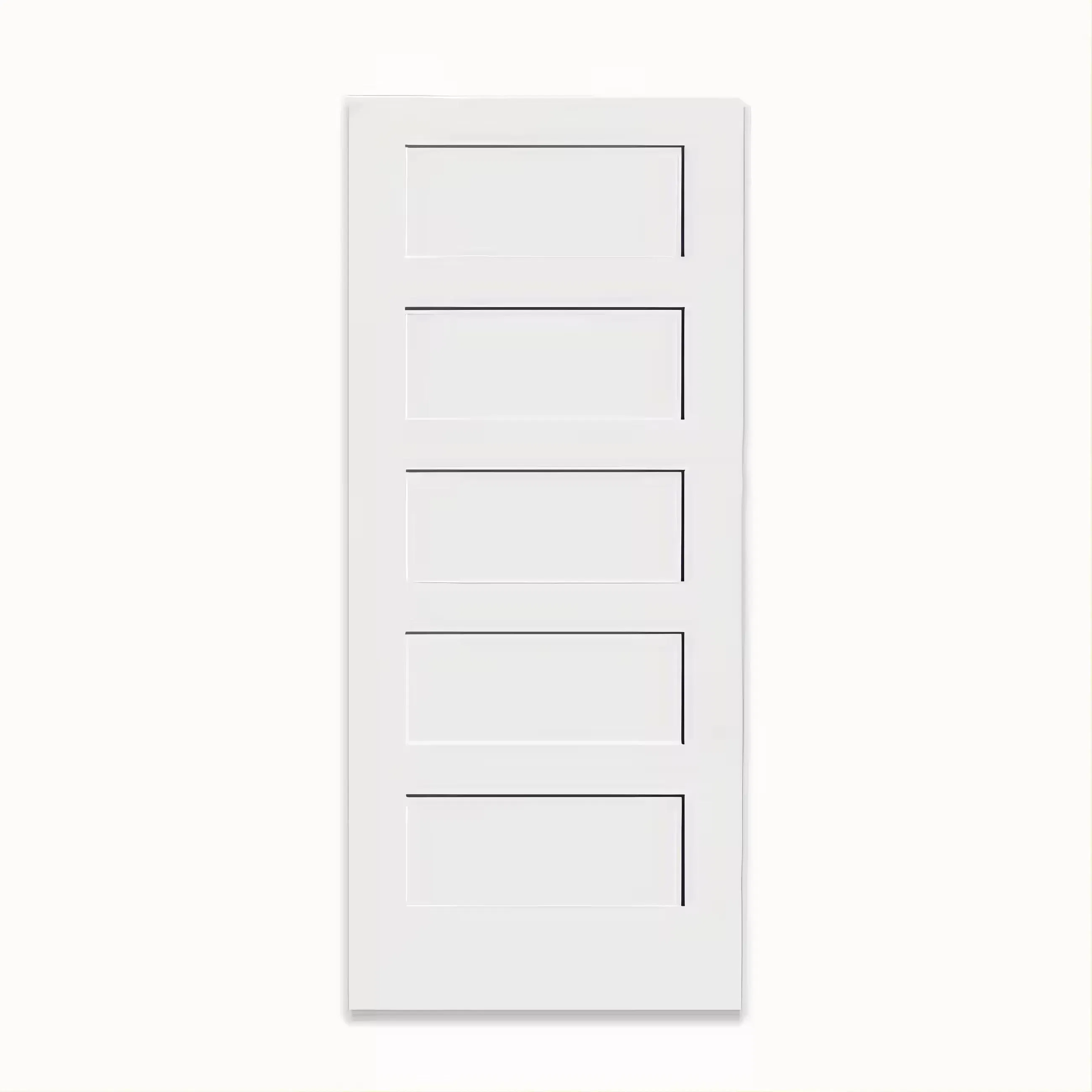 American White Lacquer Painting Shaker Solid Wood Doors Interior Wooden Door