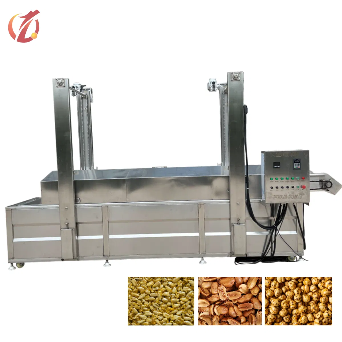 Qiangda Snacks Mixed Nut Frying Making Production Machine Fried Peanuts Frying Processing Line