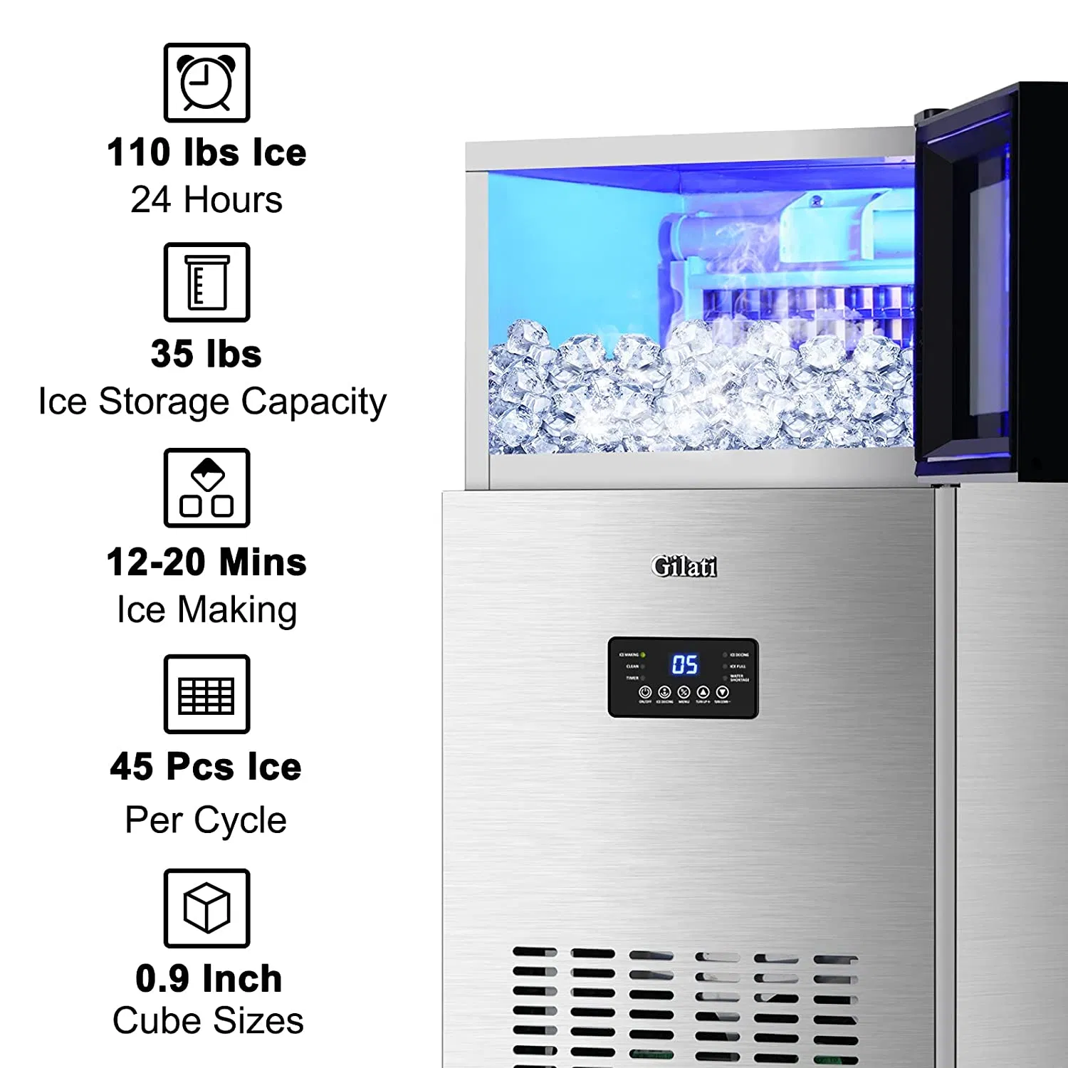 40kgs/24h (45PCS/cycle) Fareast Gilati Commercial Ice Maker Machine