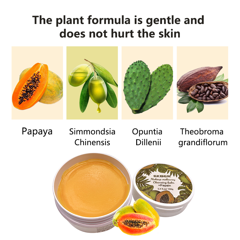 Low MOQ Organic Makeup Remover Balm for All Skin Type to Gently Opuntia Dillenii Extrect Makeup Meltaway Cleansing Balm