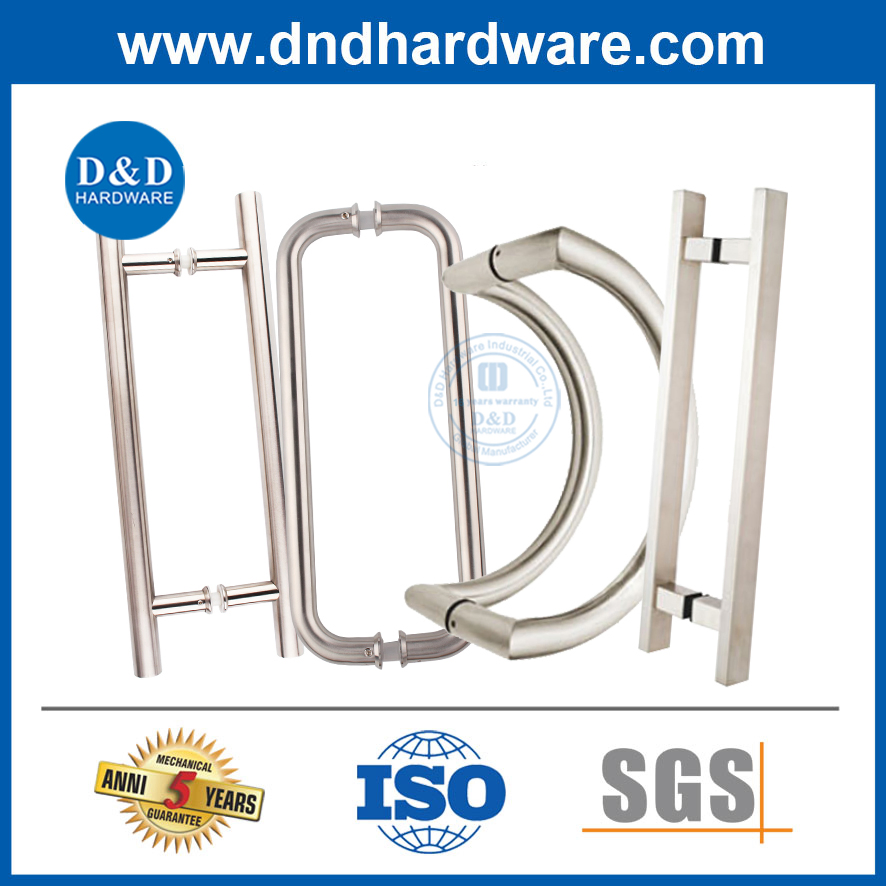 Commercial Stainless Steel Square H Type Door Pull Handle for Entrance Door
