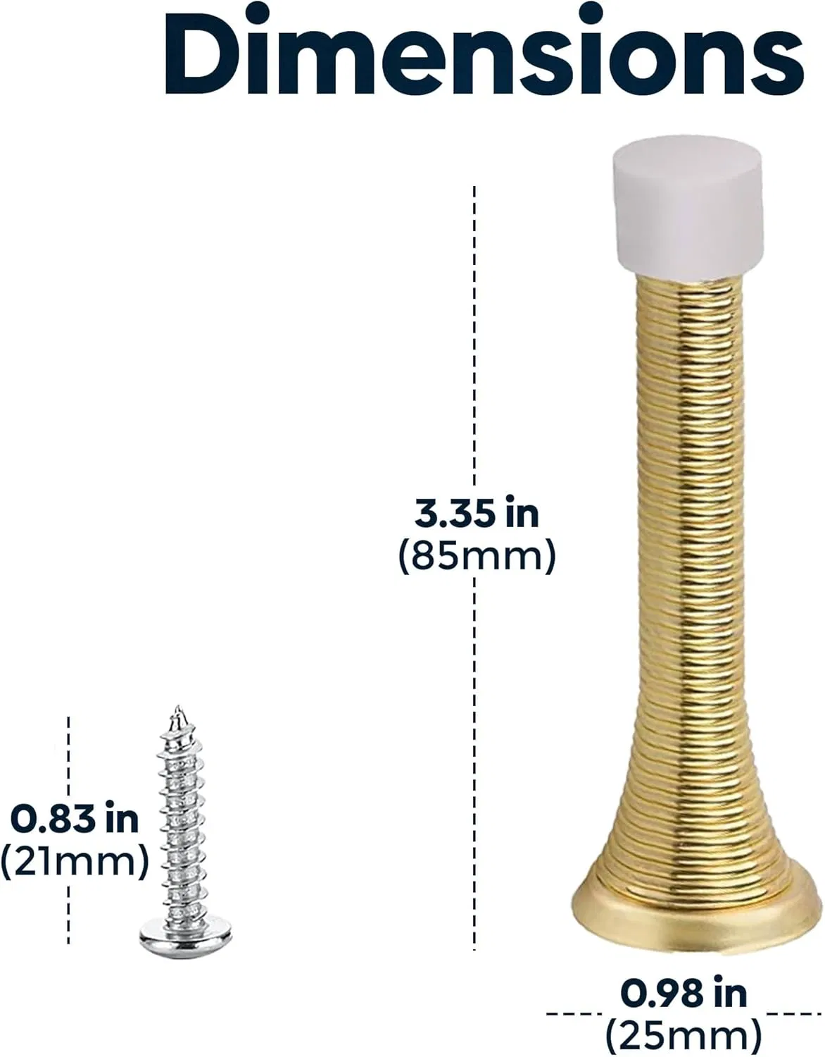 MD170L-Pb Steel Door Stop, Gold Finish