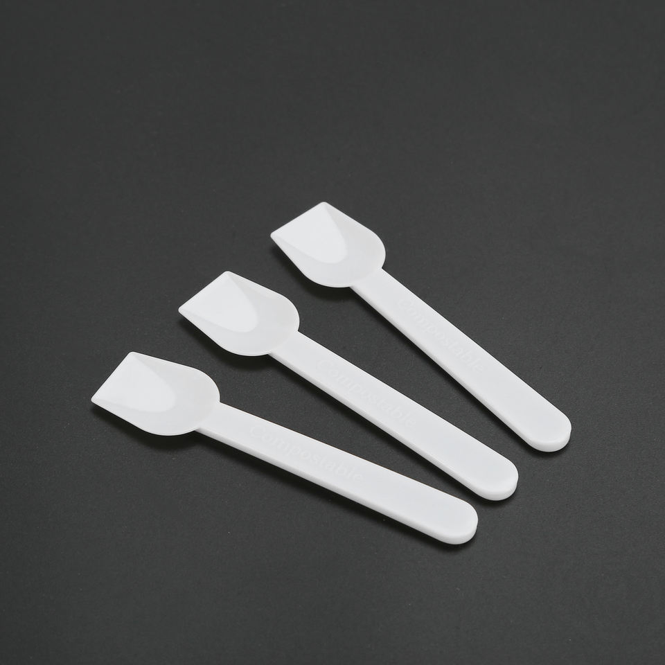 PLA Disposable Dessert Spoon Custom Shape Spoon
