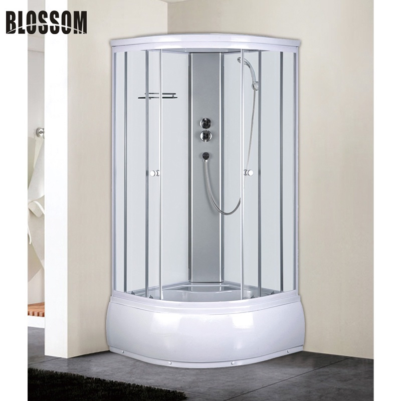 ABS Back Wall One Person Shower Steam Room with Tub