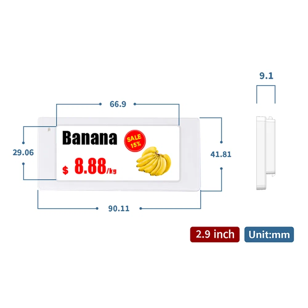 Dyesl 2.9 Inch Electronic Shelf Labels for Enhanced Retail Pricing Tag