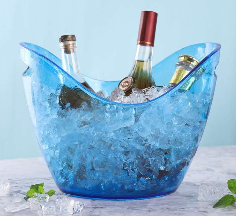 Custom Logo Clear Acrylic Food Grade Ice Champagne Wine Cooler Bucket