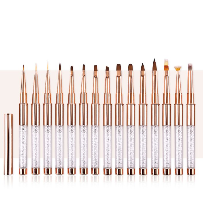 Nail Gel Polish Painting Rose Gold Nail Art Brushes