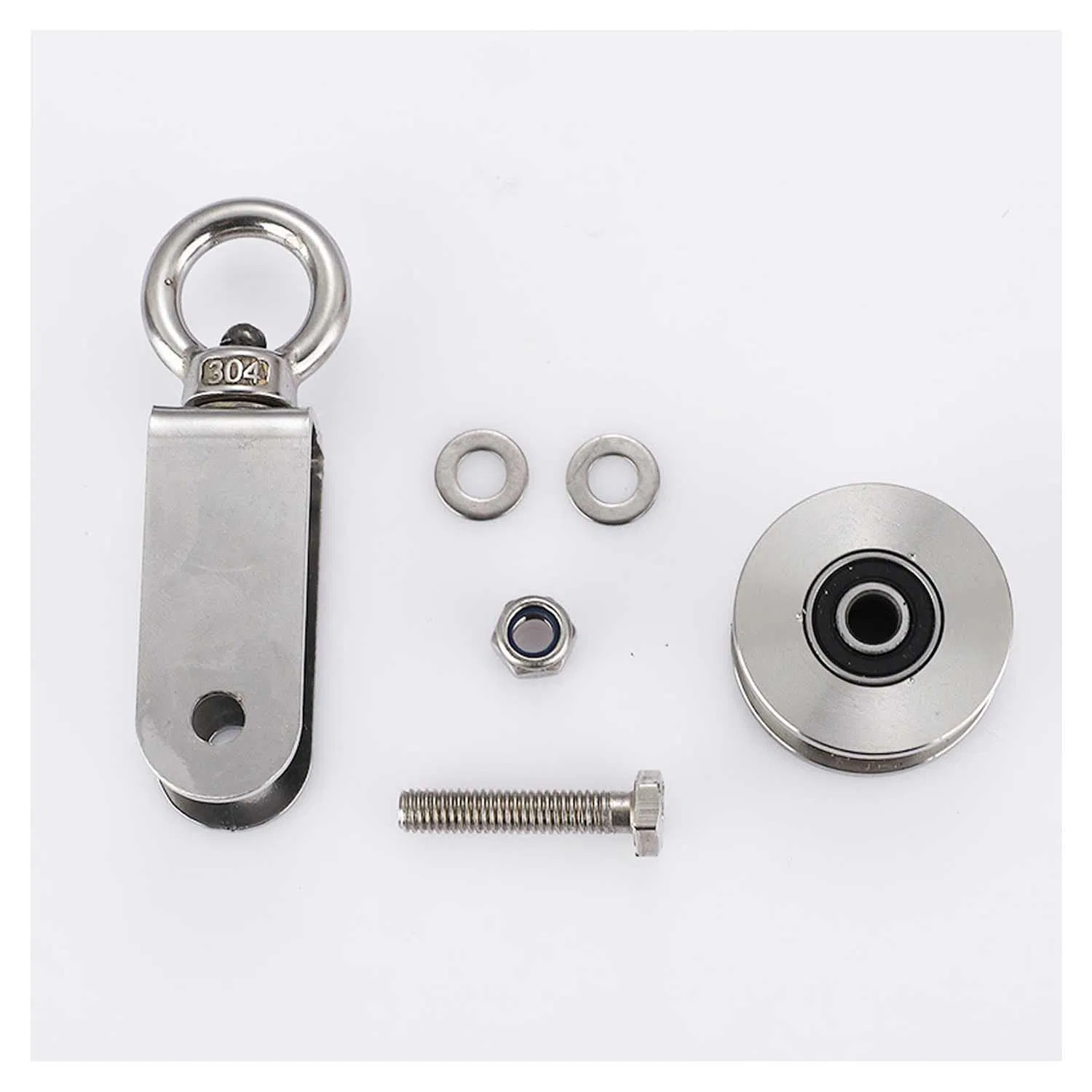 304 Stainless Steel Window Roller Cable Pulley Silence Swivel Pulley V/U/Y-Bearing Track Wheel
