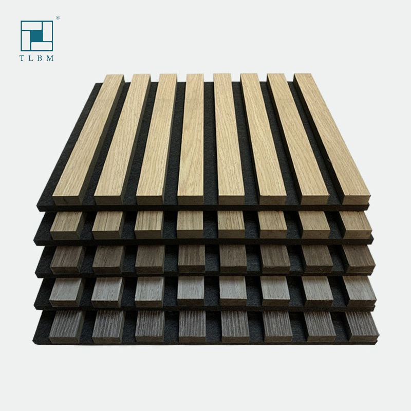 USA MDF Wooden Slatted Acoustic Pet Felt Acoustic Wood Wall Ceiling Panel