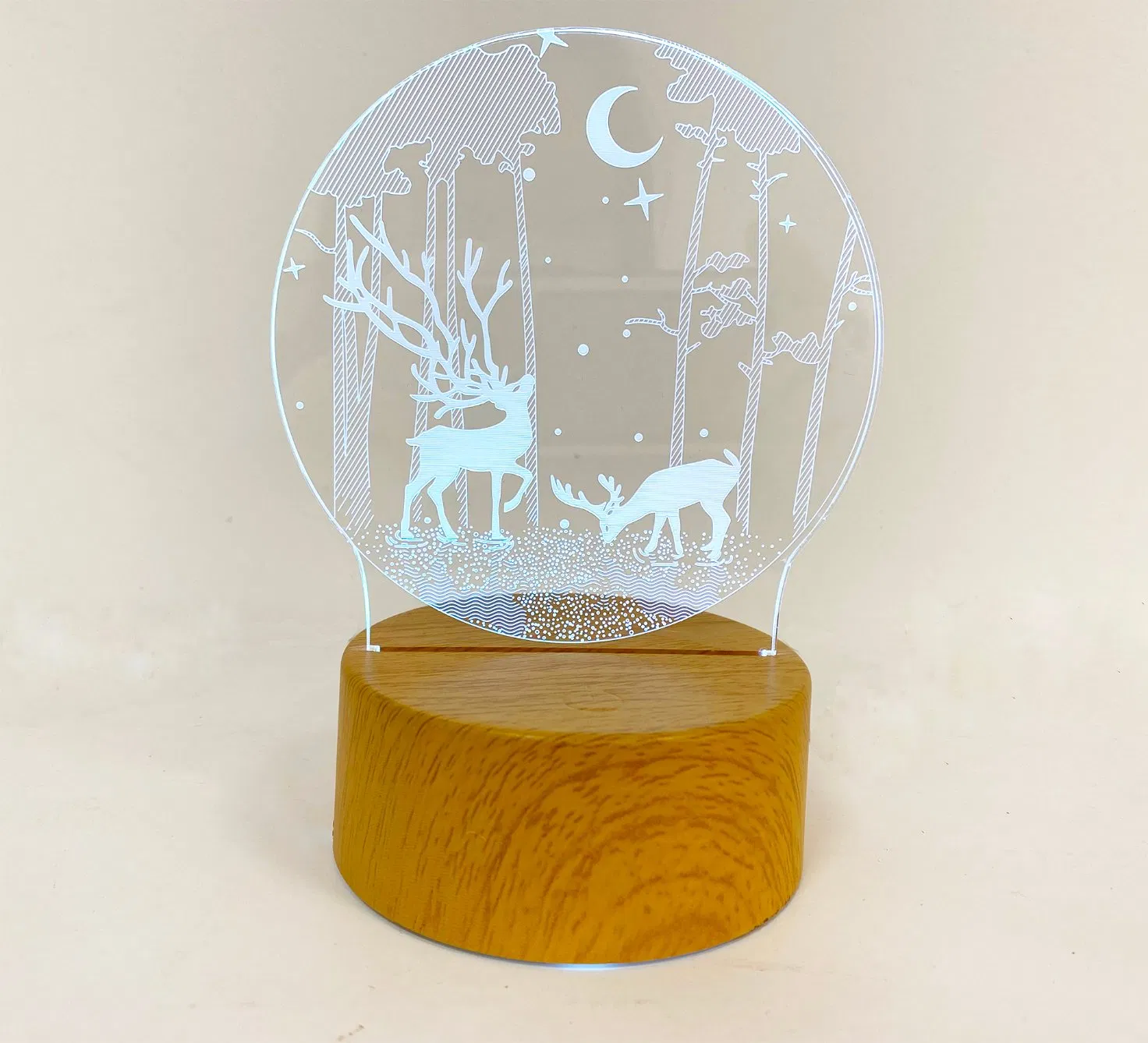 Christmas Decoration Elk Acrylic Lighting Acrylic Display Table Stand