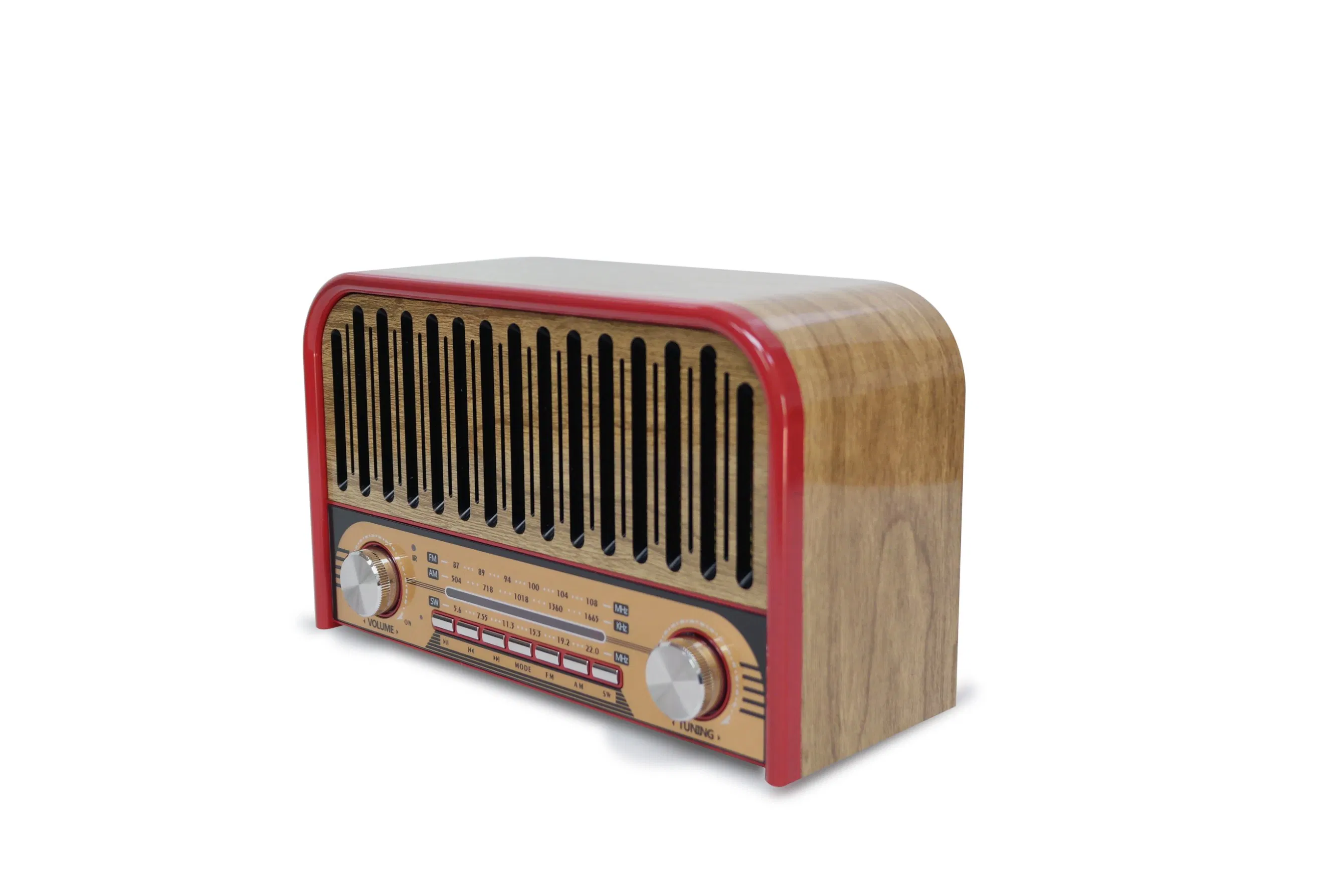 Old Radio Portable 3-Band Am FM Sw Radio, TF Card and MP3 Player, Rechargeable Speaker, Bluetooth Retro Design Remote Controal Meier M-2031bt