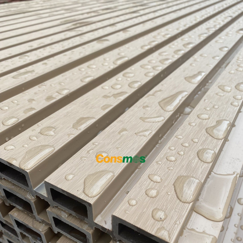 Fluted Wood Plastic WPC Wall Board Outdoor Wainscoting Cladding PVC WPC Wall Panels