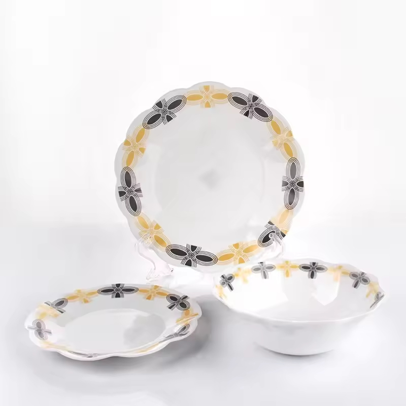 Exquisite Opal Glass Dinnerware Collection with Embossed Detailing