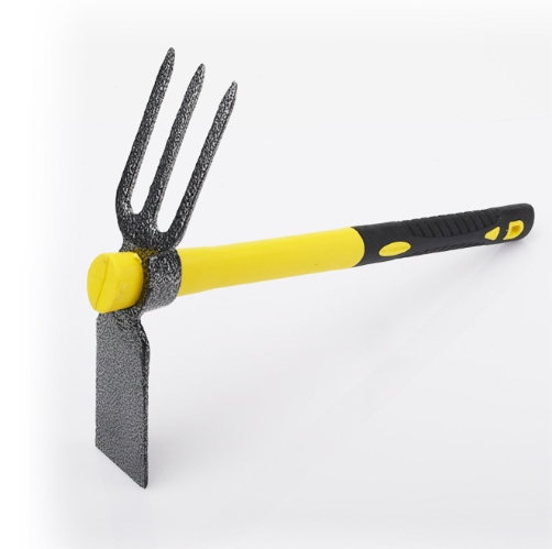 Agricultural Small Hoe Carbon Steel Double Three-Tooth Rake Custom