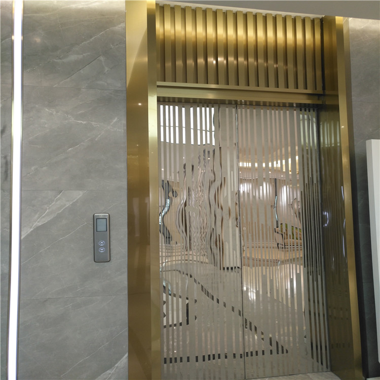 Fluted Pattern Stainless Steel Sheet Wall Cladding Panel Polished Gold Colour Finish