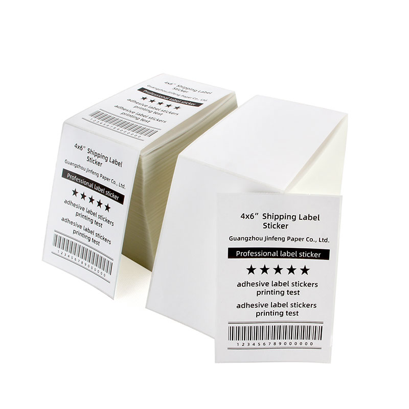 Customize Folded Address Label Roll Fanfold Self Adhesive Shipping 4X6 Direct Thermal Label