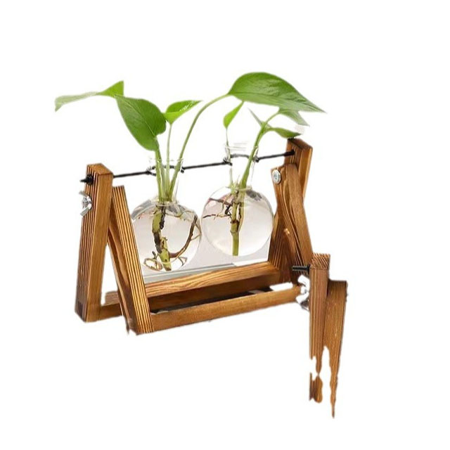 Террариум для растений стеклянный деревянная подставка ретро