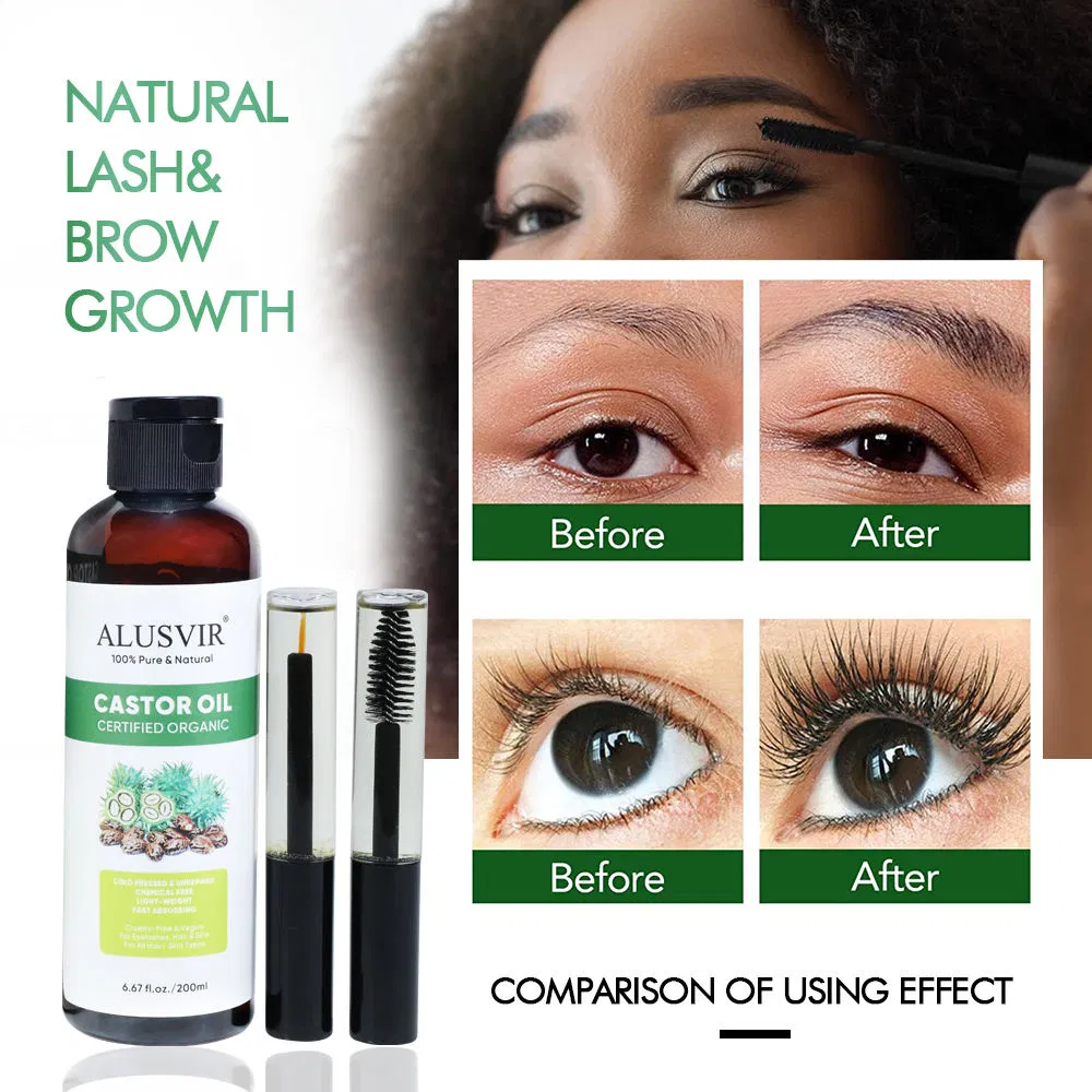 Organic Cold-Pressed Moisturizing Black Castor Oil for Hair Beard Eyelash Eyebrow Growth