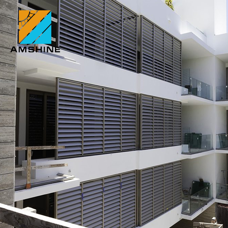 Architectural Aluminum Aerofoil Louver Horizontal Sunshading Air Louver