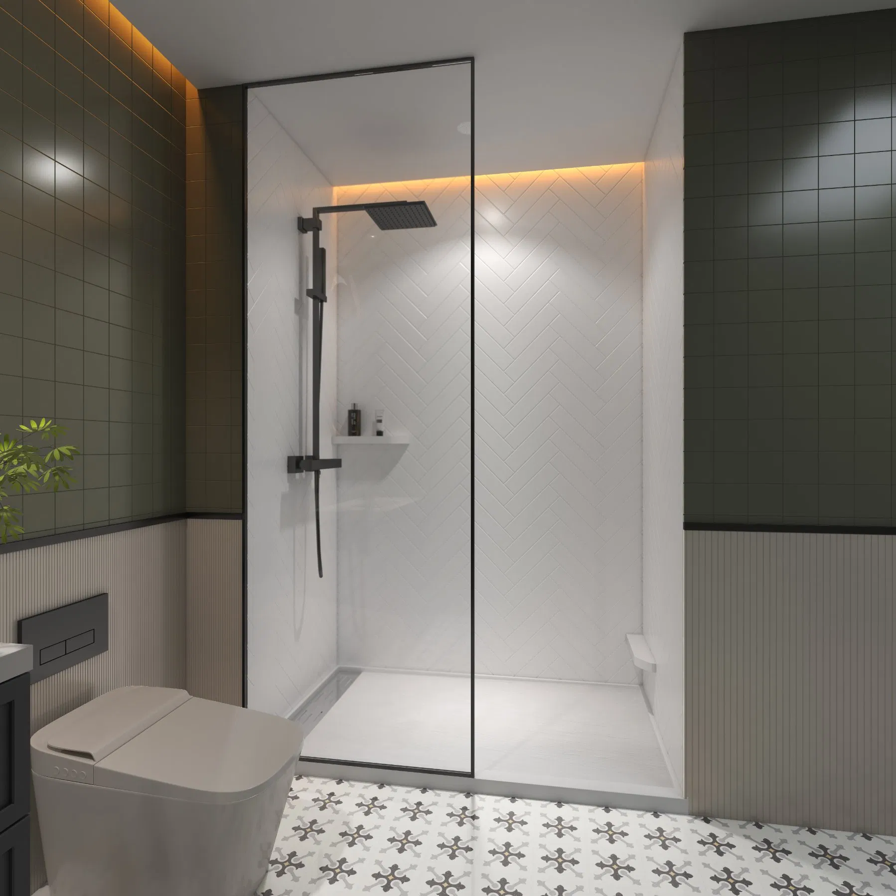 Customized Shower Wall Panel Easy Installation Cultured Marble Tub Surrounds