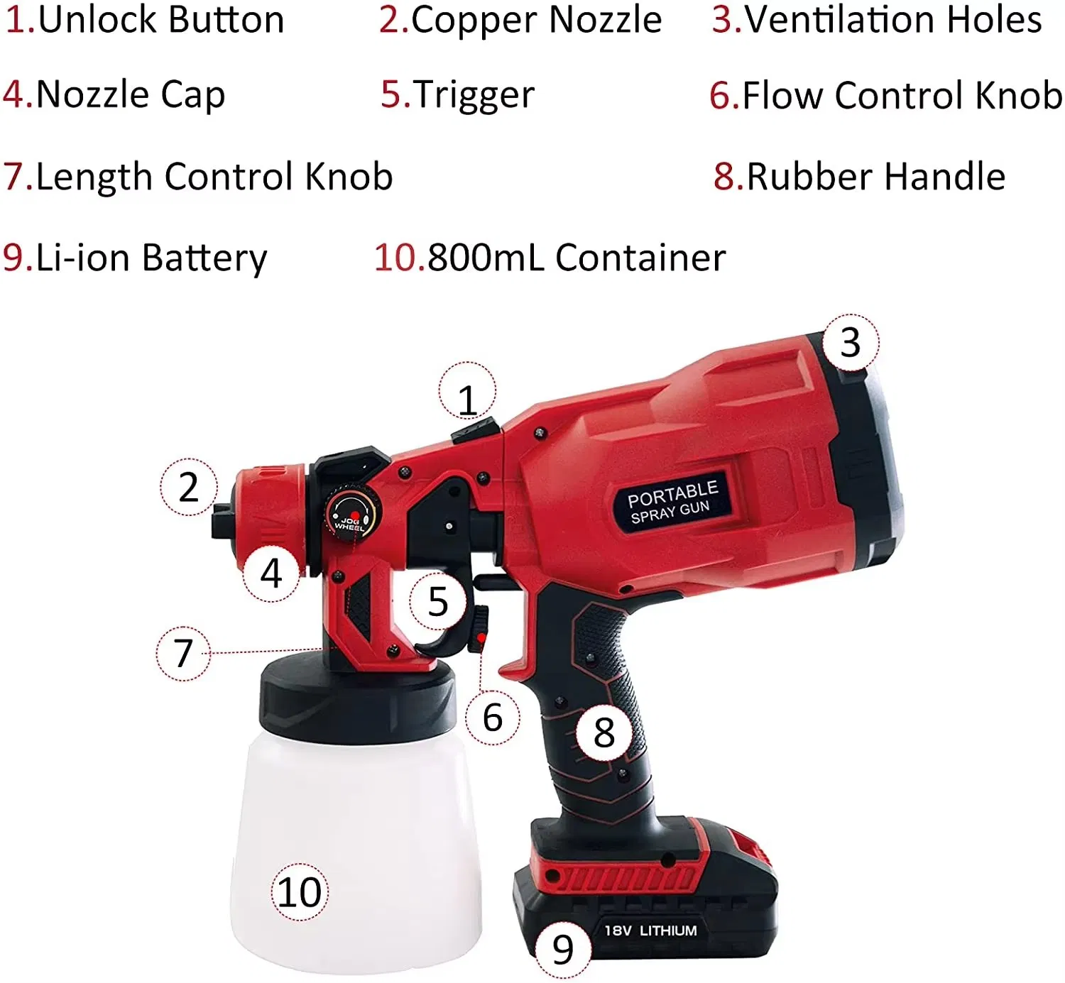 Portable 20V DIY Electric Battery Paint Spray Gun