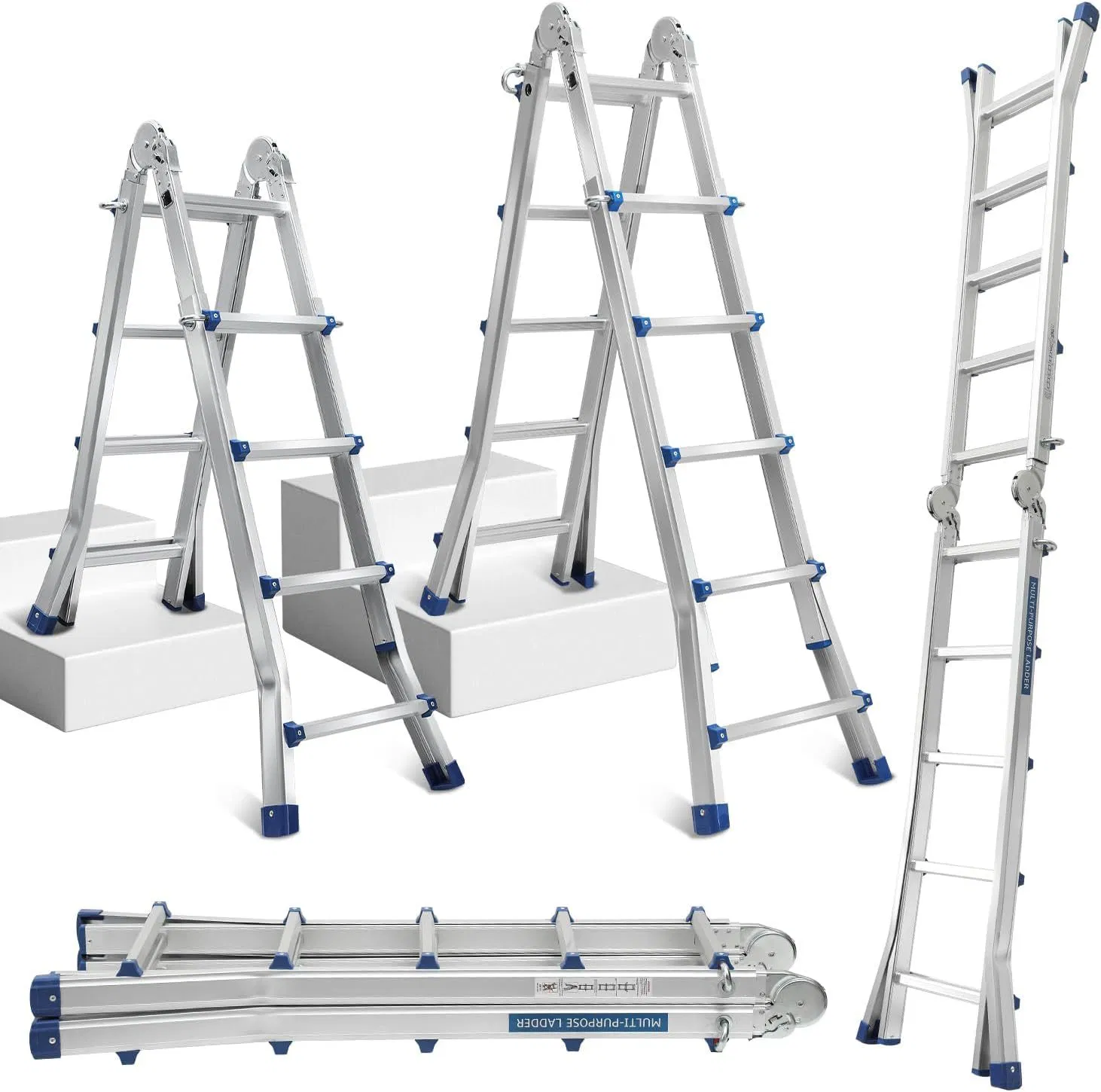 Modern Design Portable Multi-Purpose Folding Ladder Thickened Aluminium Alloy Joint Ladder for Household