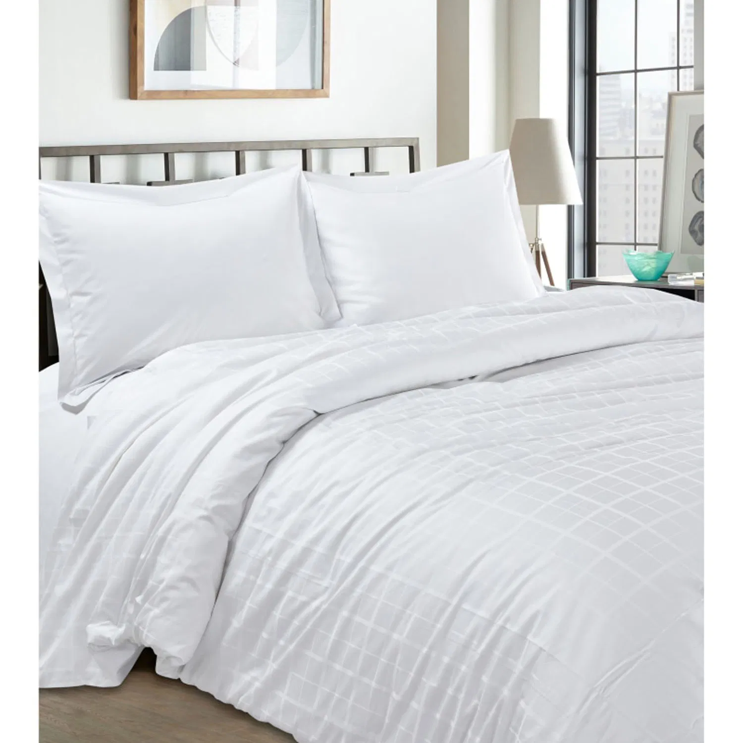144t Simple Style Polycotton Dyed Bed Sheets, Hotel Bedding Linen Dyed