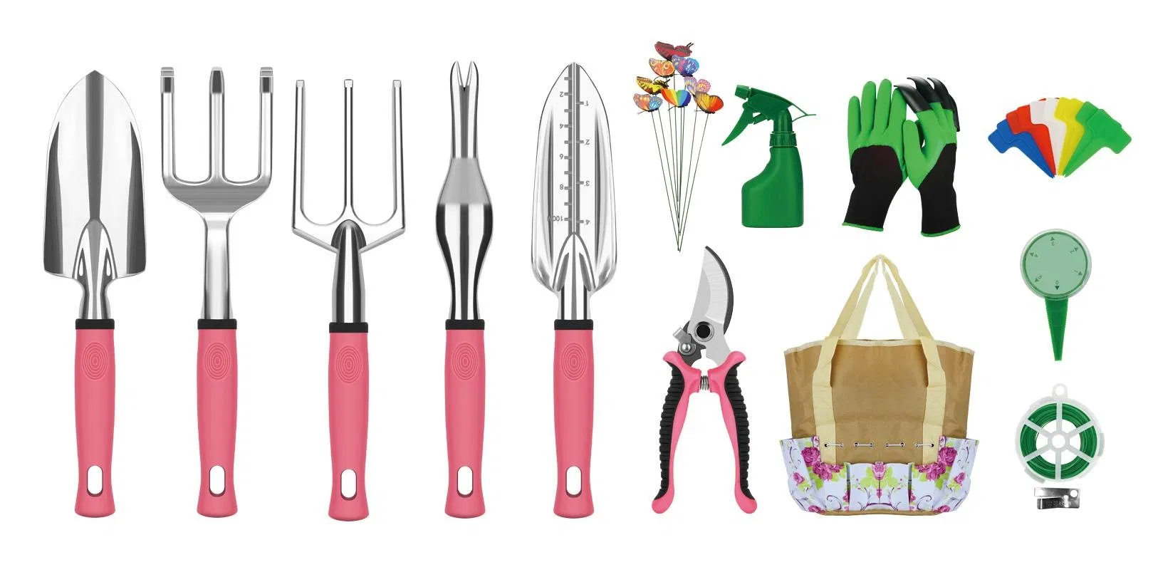 23 PCS Garden Tool Set Heavy Duty Comfortable TPR & PP Handle Garden Set with Mini Garden Tools