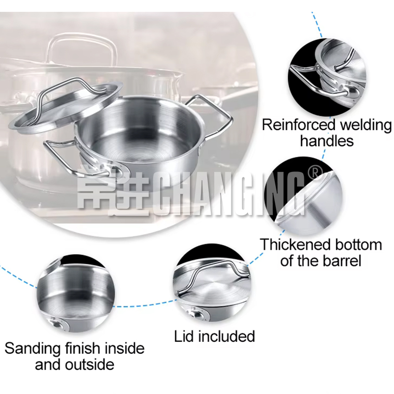 Changing 22cm Stainless Steel Saucepan with Single Handle (SSA-220B)