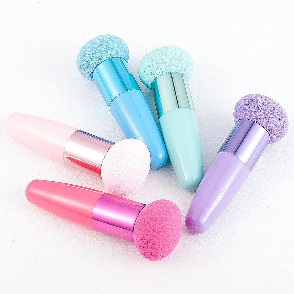 Fashion Women Mushroom Head Puff Foundation Face Make up Tools Liquid Sponge Beauty Cosmetic Powder Puff with Smooth Handle