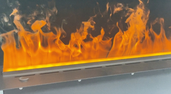 Modern Electric Fireplace with Authentic Log Burning Appearance