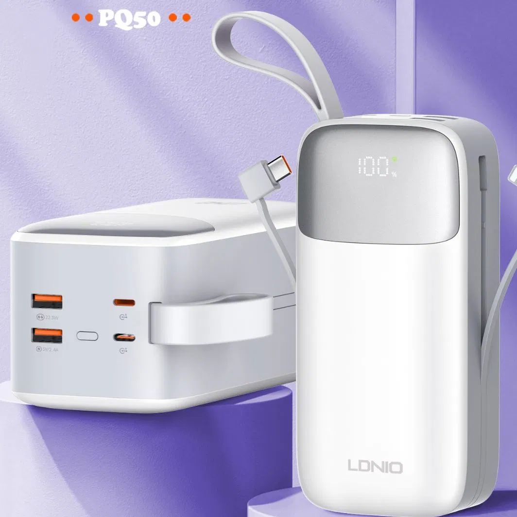 Портативное зарядное устройство Ldnio PQ50 50000 мАч с быстрой зарядкой