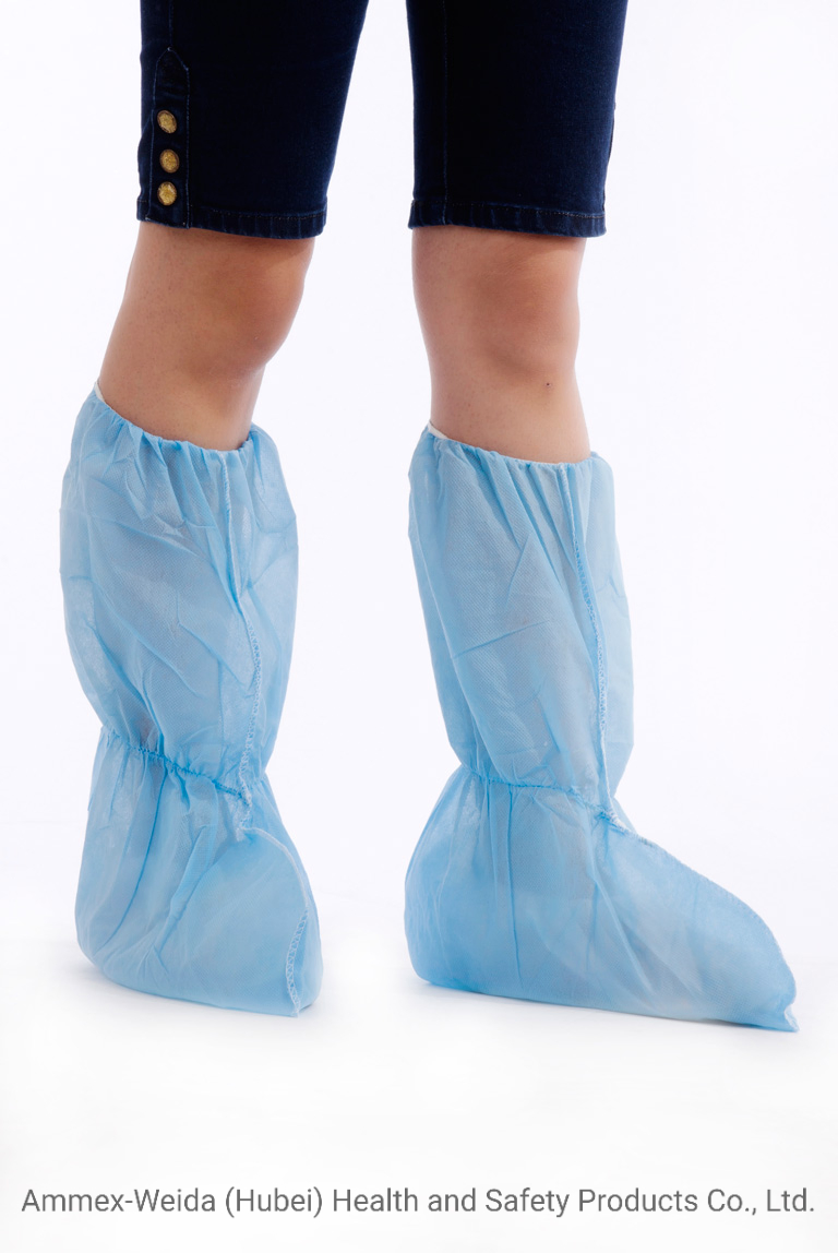 Light-Weight Disposable Soft Non-Woven Boot Cover Elasticated Ankle PP Boot Cover