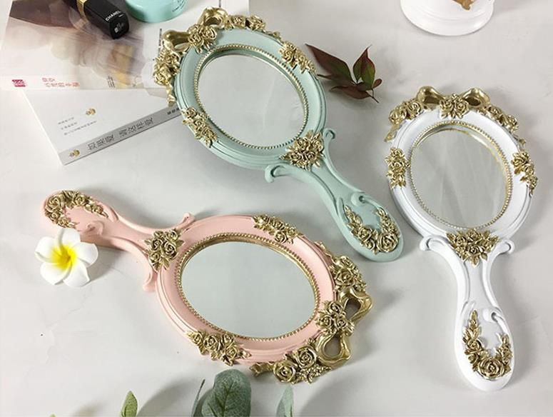 Bow Handle Mirror Princess Mirror Makeup Mirror Portable Mirror