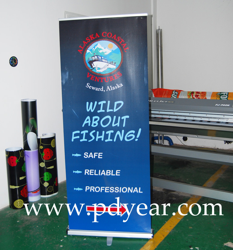 Advertising 80*200 85*200 Wide Base Custom Roll up Banner Vertical Display Stand