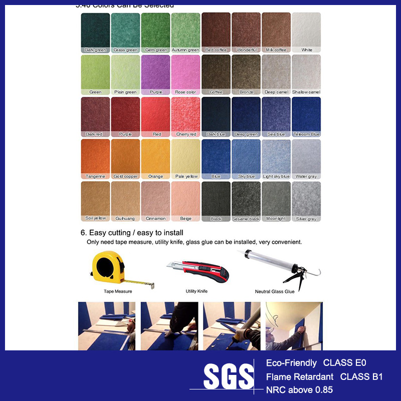 High-Density Pet Fiber Acoustic Panels for Wall and Ceiling - Sound Absorption & Decoration