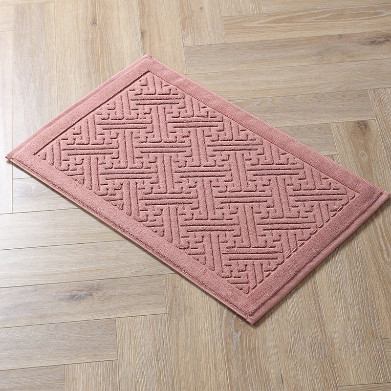 Hotel SPA Cotton Jacquard Non Slip Absorbent Bath Carpet Bathmat