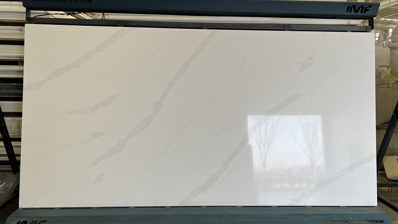 Artificial Stone Zero Silica White Calacatta Marble and Granite Look Quartz Stone Quartz Countertop