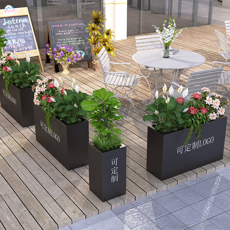 Factory Price Customized Outdoor Metal Square Flower Pot