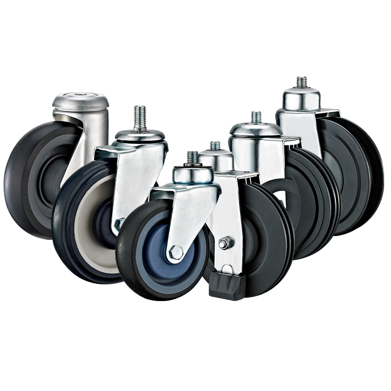 4'' 5'' Supermarket Shopping Cart PU/TPR Trolley Wheels Casters Elevator Castors Swivel Hand Trolley Wheels for Shopping Mall