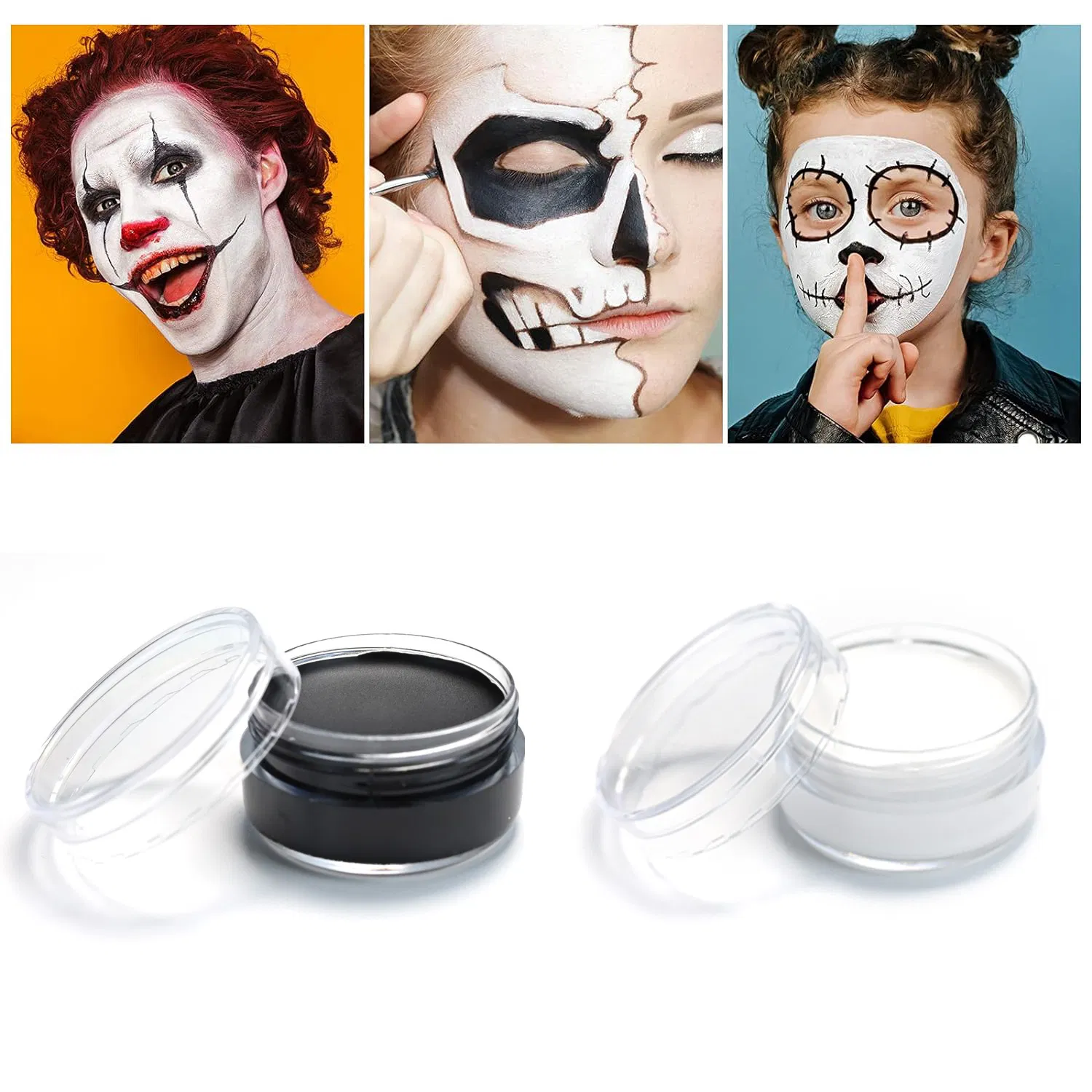 Single 3G 10g 50g Halloween Black Red White Painting Oil Based Cream Face Body Paint