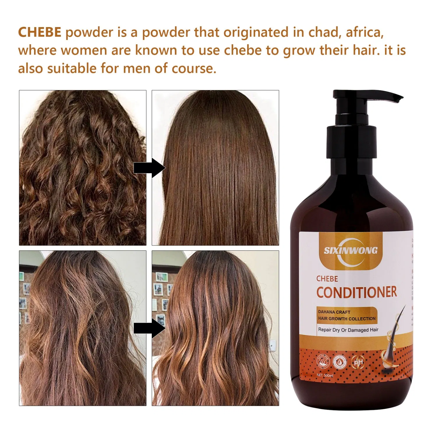 Beauty Cosmetics Smooth Long Lasting Softness Hydration for Dry Damaged Chebe Conditioner
