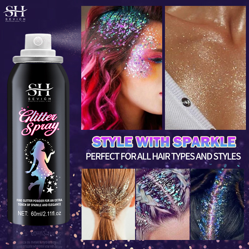 60ml Shimmer Loose Powder Shiny Glitter Spray