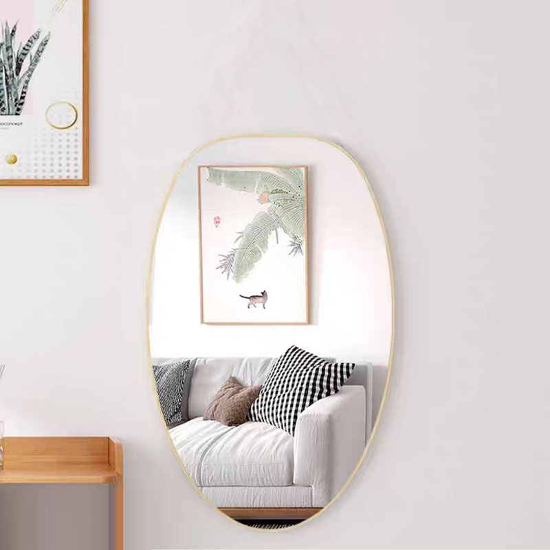 Custom Size and Shape Salon Hotel Metal Alloy Framed Full Length Free Standing Floor Dressing Mirror for Home Decor